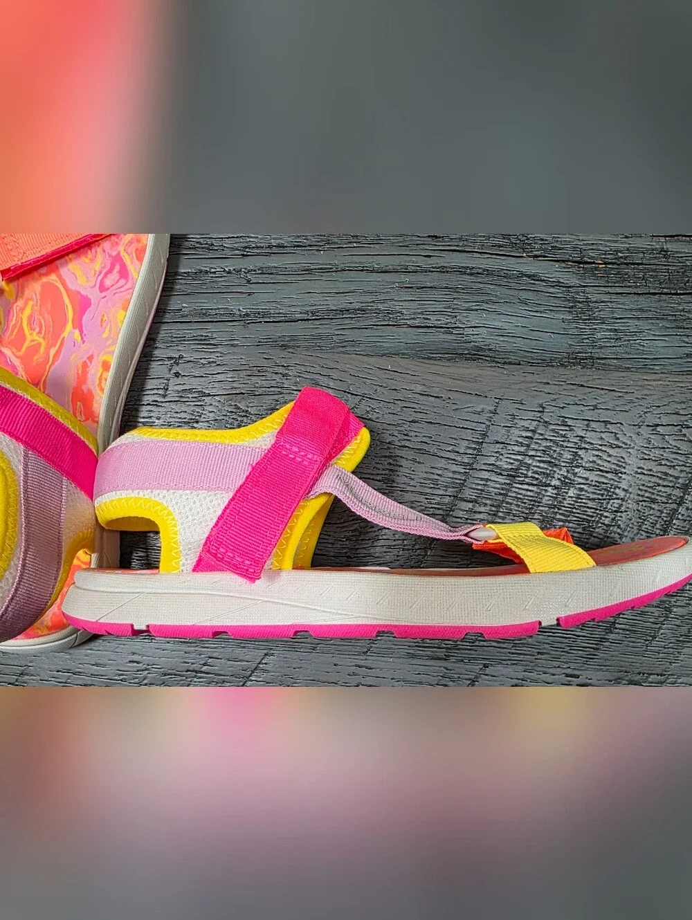 Merrell Kids' Multicolor Sport Sandals - Pink/Orange/Yellow (Size:5)